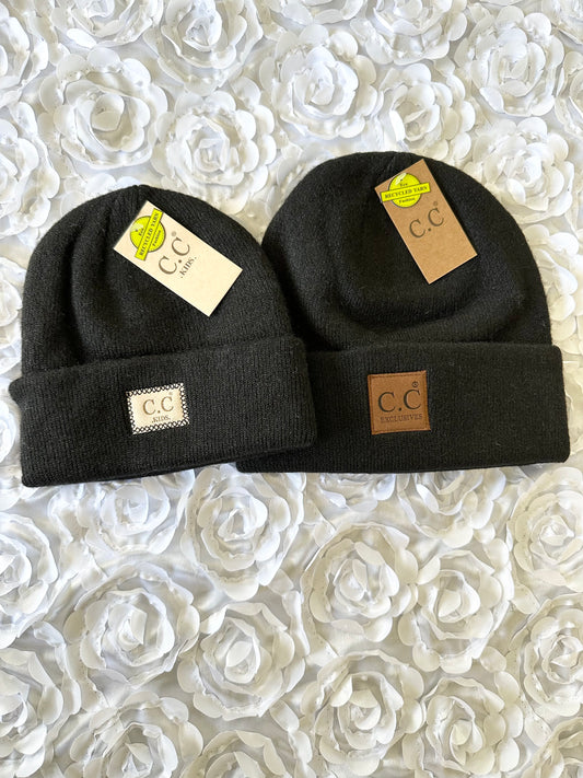 Mommy and Me Beanie Set (Black)